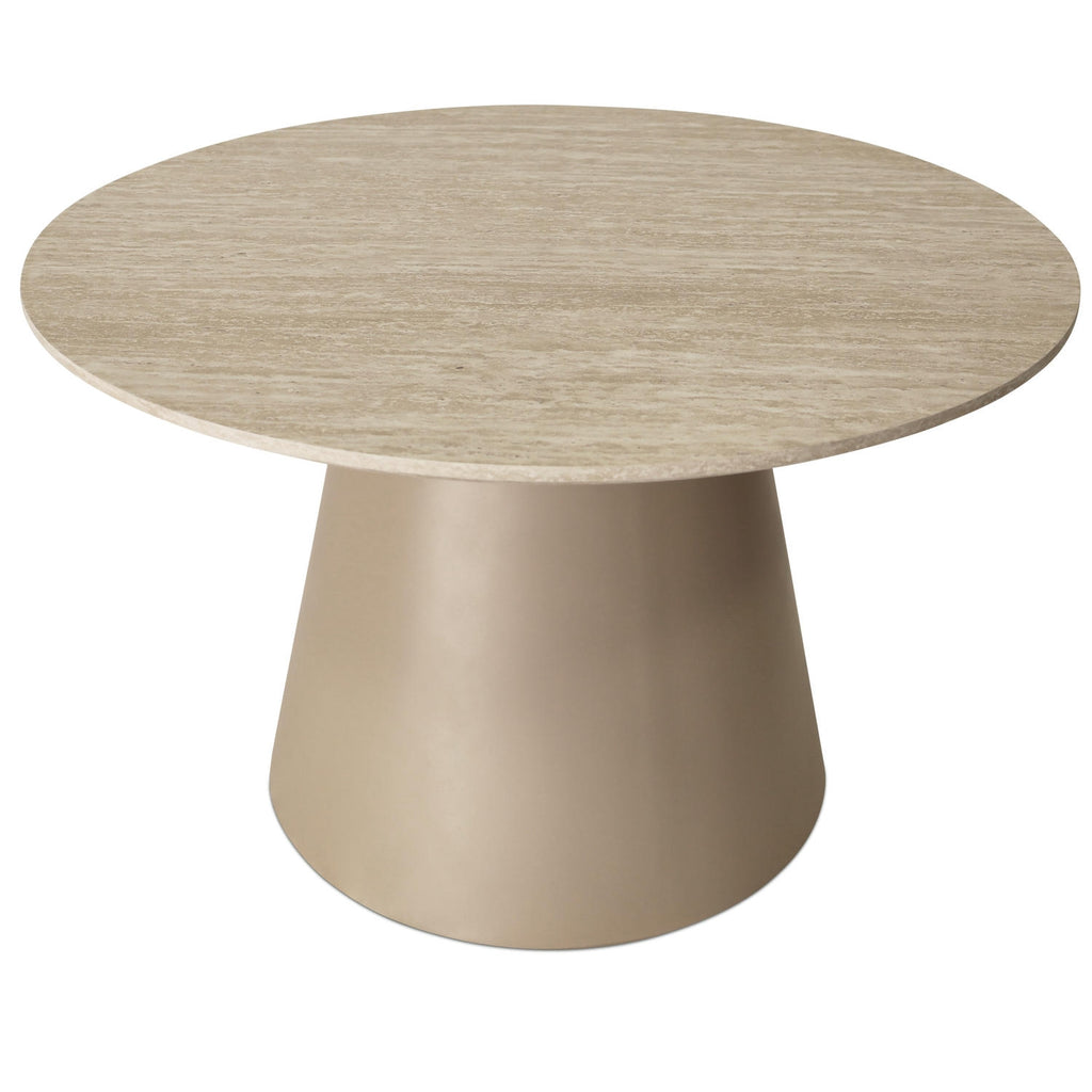 Tango Couchtisch Rund ø80 cm - Travertine-Optik Beige