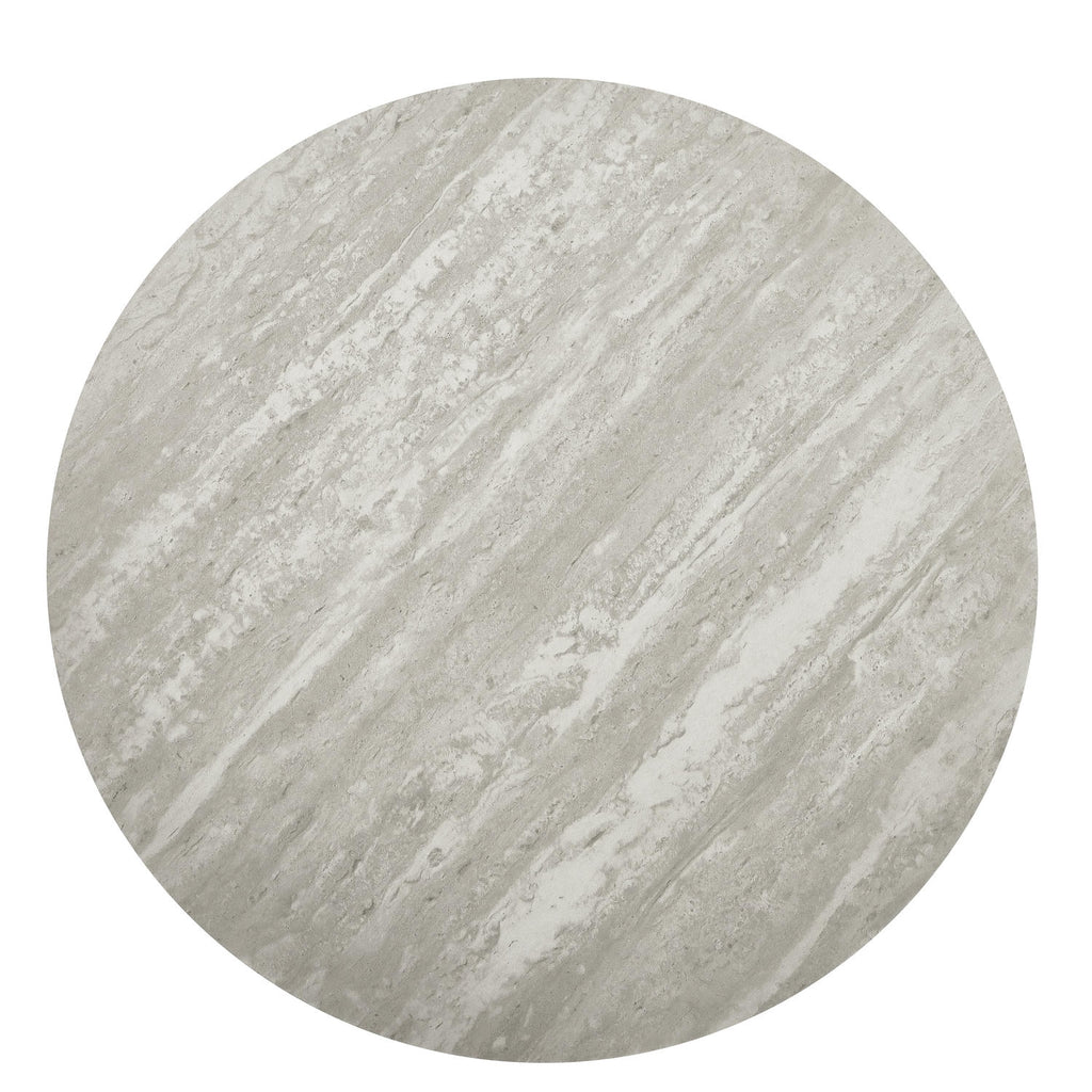 Tango Couchtisch Rund ø60 cm - Travertine-Optik Grau