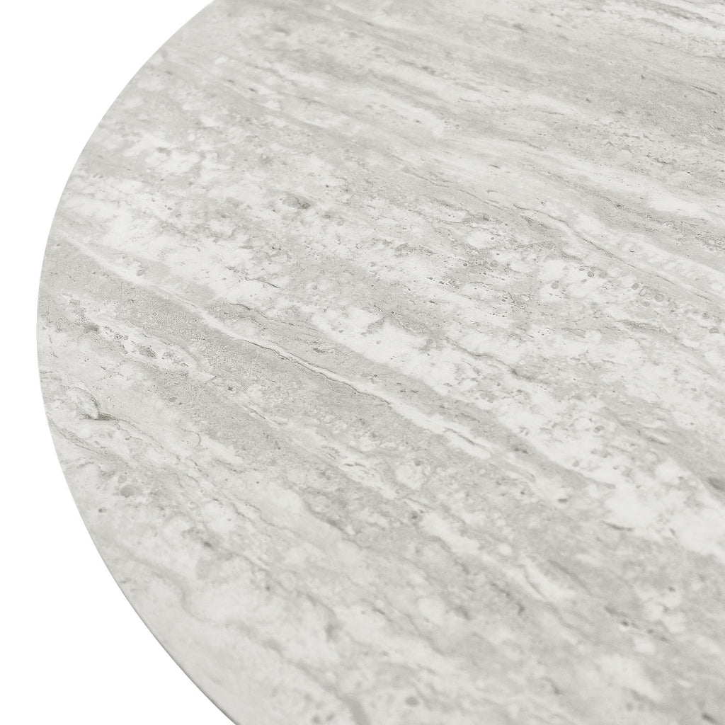 Tango Couchtisch Rund ø60 cm - Travertine-Optik Grau