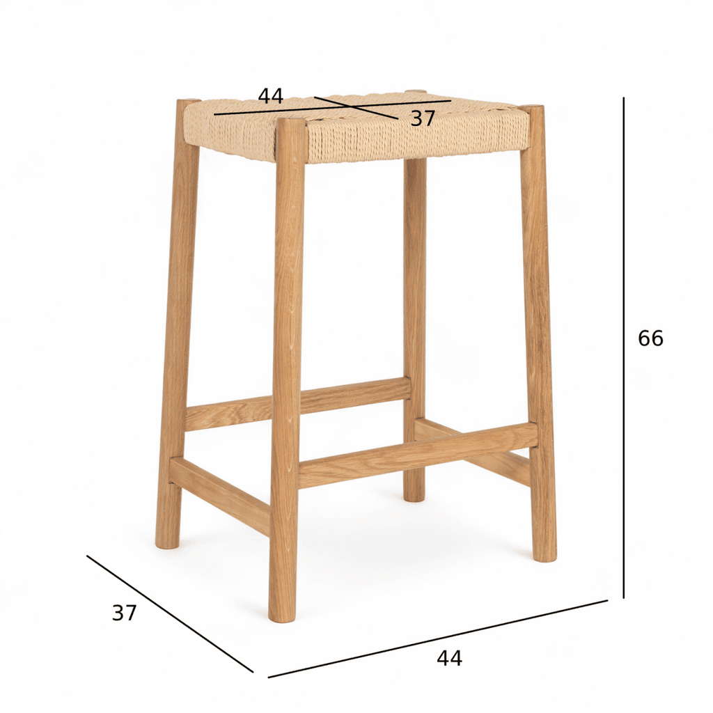 2er Set Barhocker Ida mit Geflechtsitz - Wildeiche - FURNHOUSE