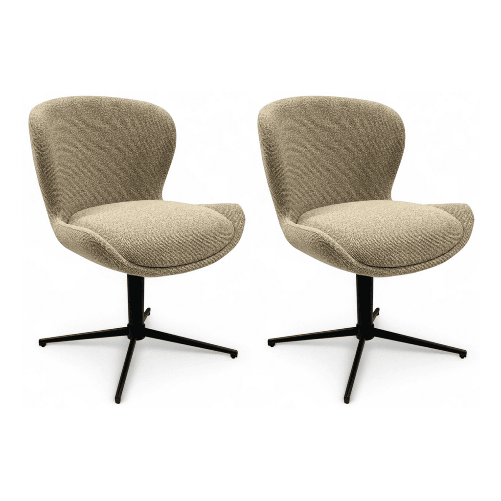 2er Set Esszimmerstühle - Drehbar - Beige - FURNHOUSE