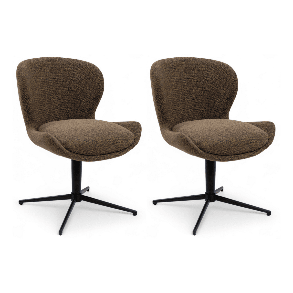 2er Set Esszimmerstühle - Drehbar - Braun - FURNHOUSE