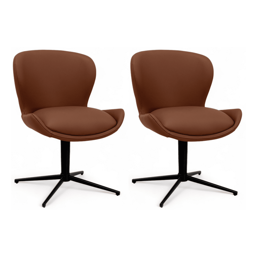 2er Set Esszimmerstühle - Drehbar - Dunkelbraun - FURNHOUSE