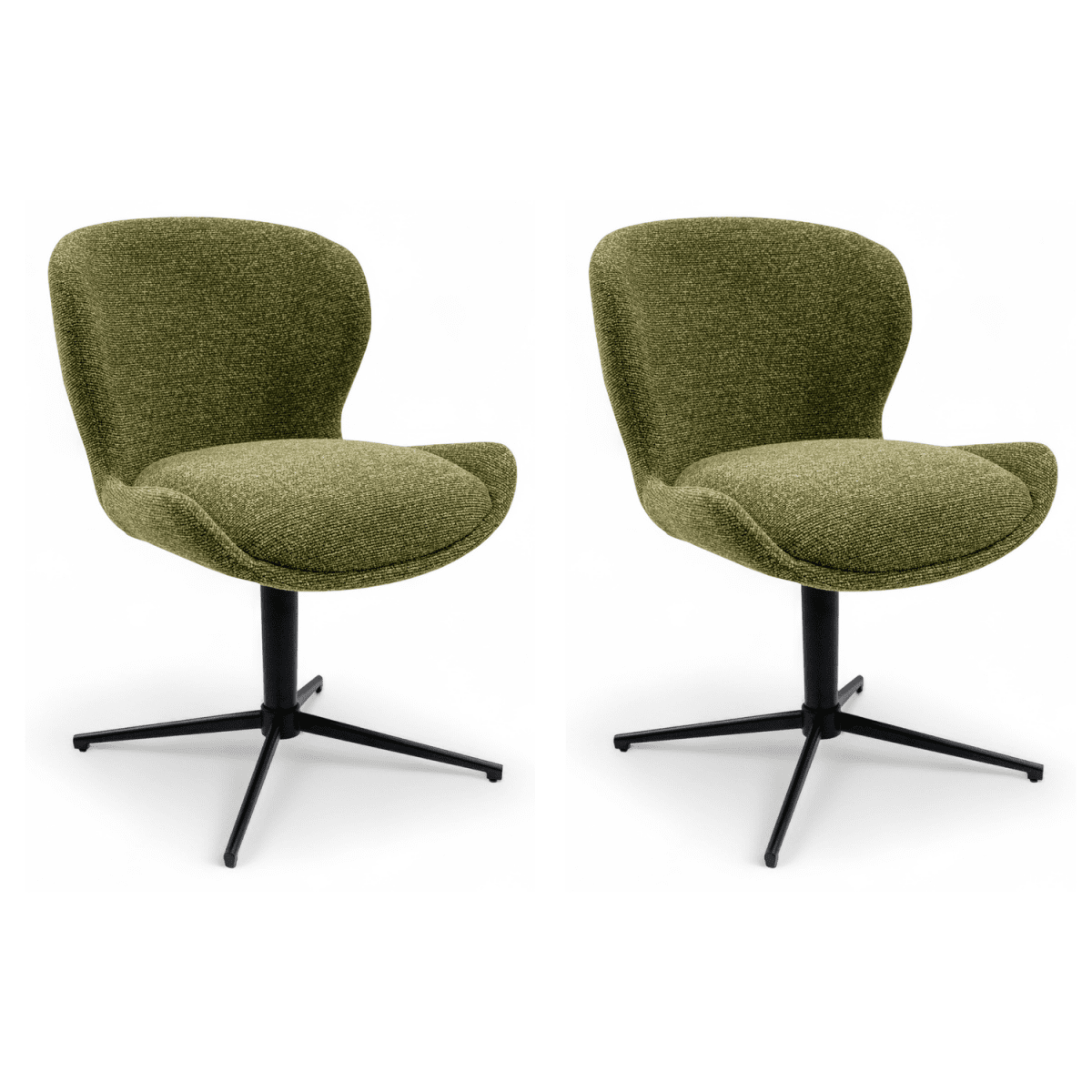 2er Set Esszimmerstühle - Drehbar - Grün - FURNHOUSE