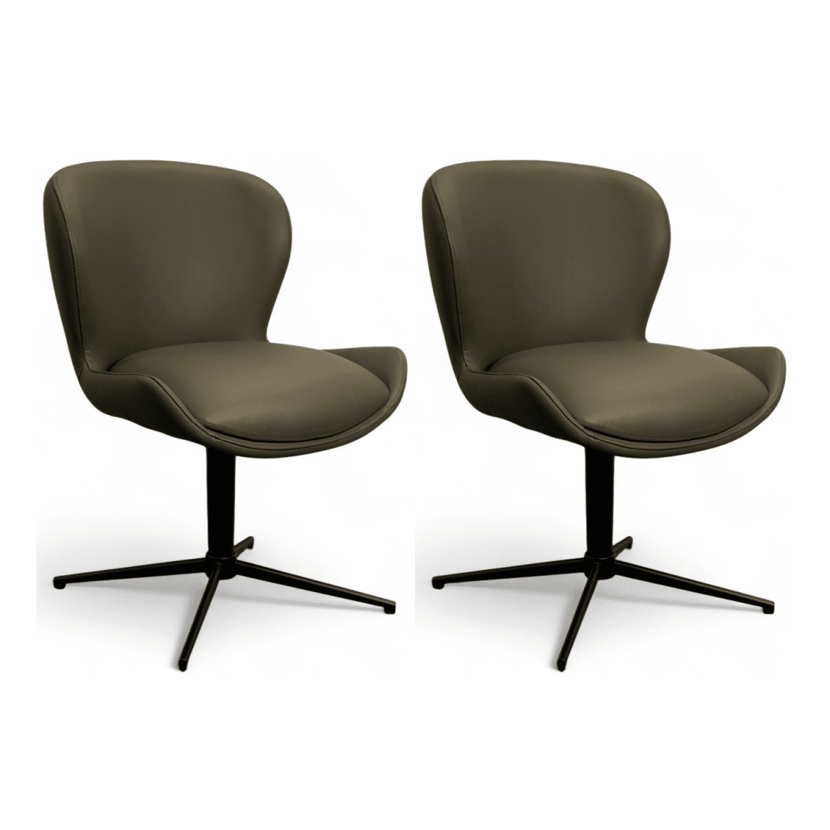 2er Set Esszimmerstühle - Drehbar - Olivgrün - FURNHOUSE