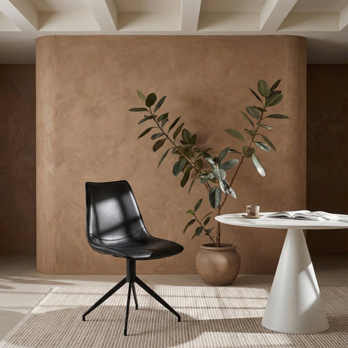 2er Set Esszimmerstühle - Drehbar - Schwarz - FURNHOUSE