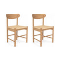 2er Set Esszimmerstühle Malou mit Geflechtsitz - Wildeiche - FURNHOUSE