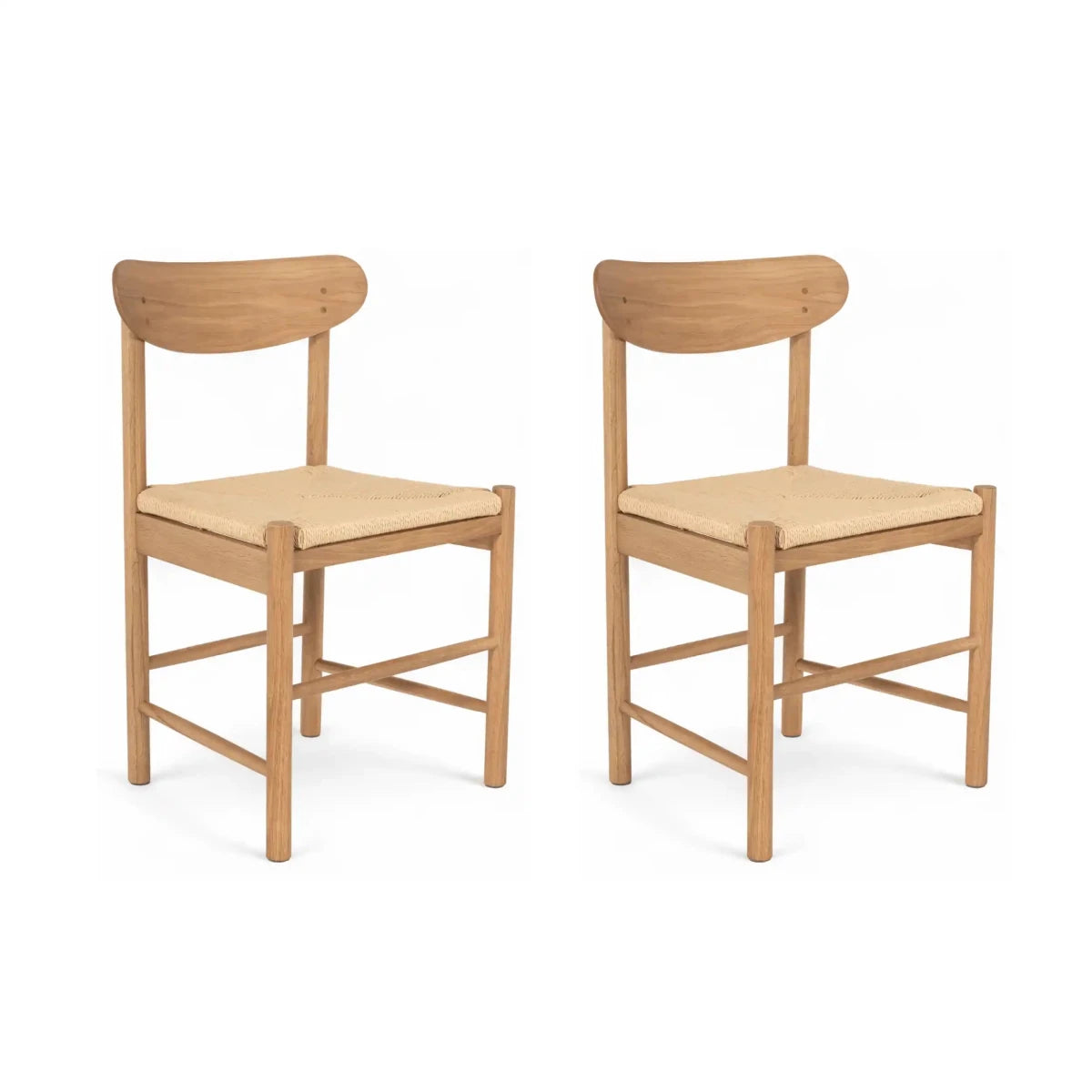 2er Set Esszimmerstühle Malou mit Geflechtsitz - Wildeiche - FURNHOUSE