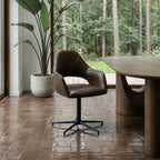 2er Set Esszimmerstühle mit Armlehne - Drehbar - Braun - FURNHOUSE