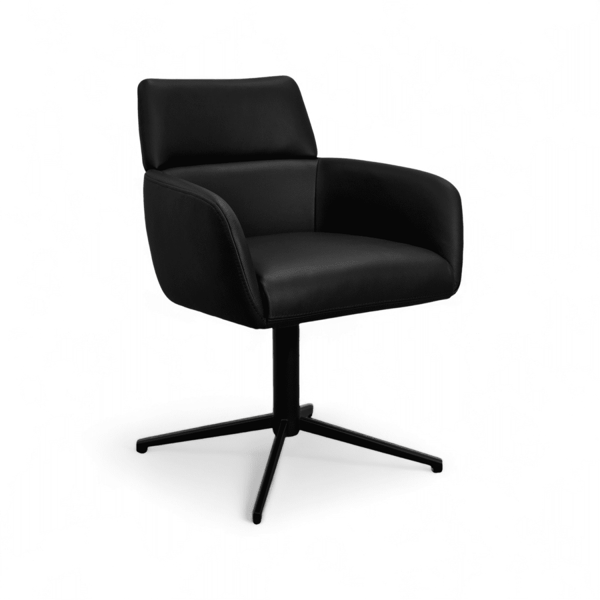 2er Set Esszimmerstühle mit Armlehne - Drehbar - Schwarz - FURNHOUSE