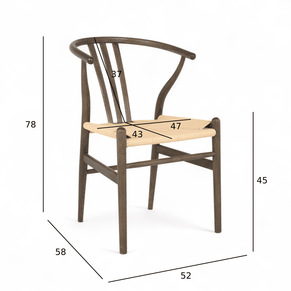 2er Set Esszimmerstühle Nikoline mit Geflechtsitz - Räuchereiche - FURNHOUSE