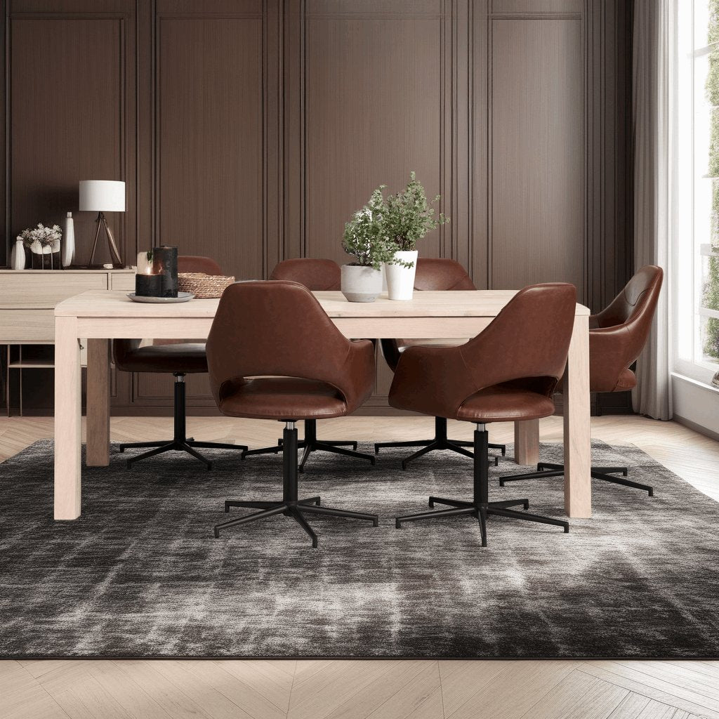2er Set Hellbraun Kunstleder Esszimmerstühle Luna - FURNHOUSE