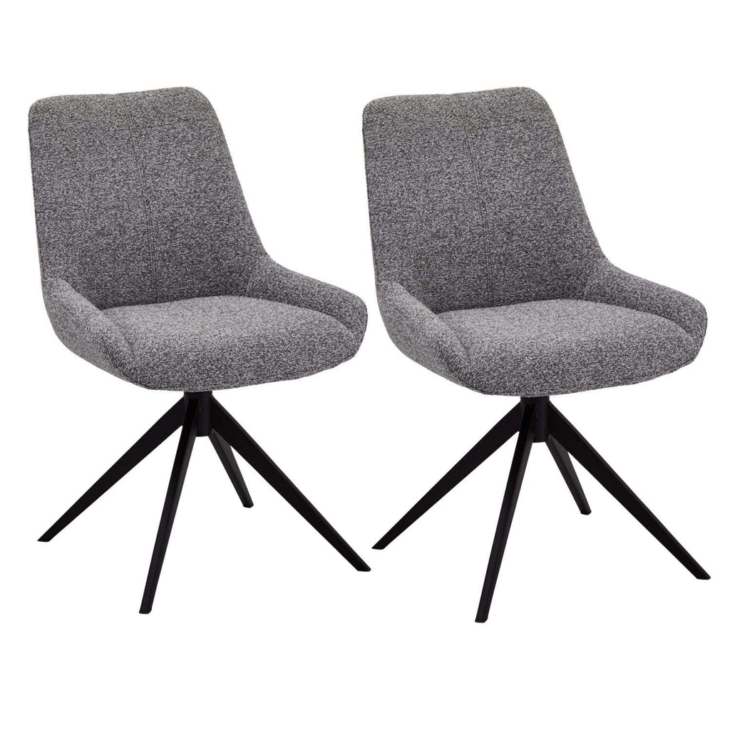 2er Set Polsterstühle mit RückdrehfunktionHelena Grau - FURNHOUSE