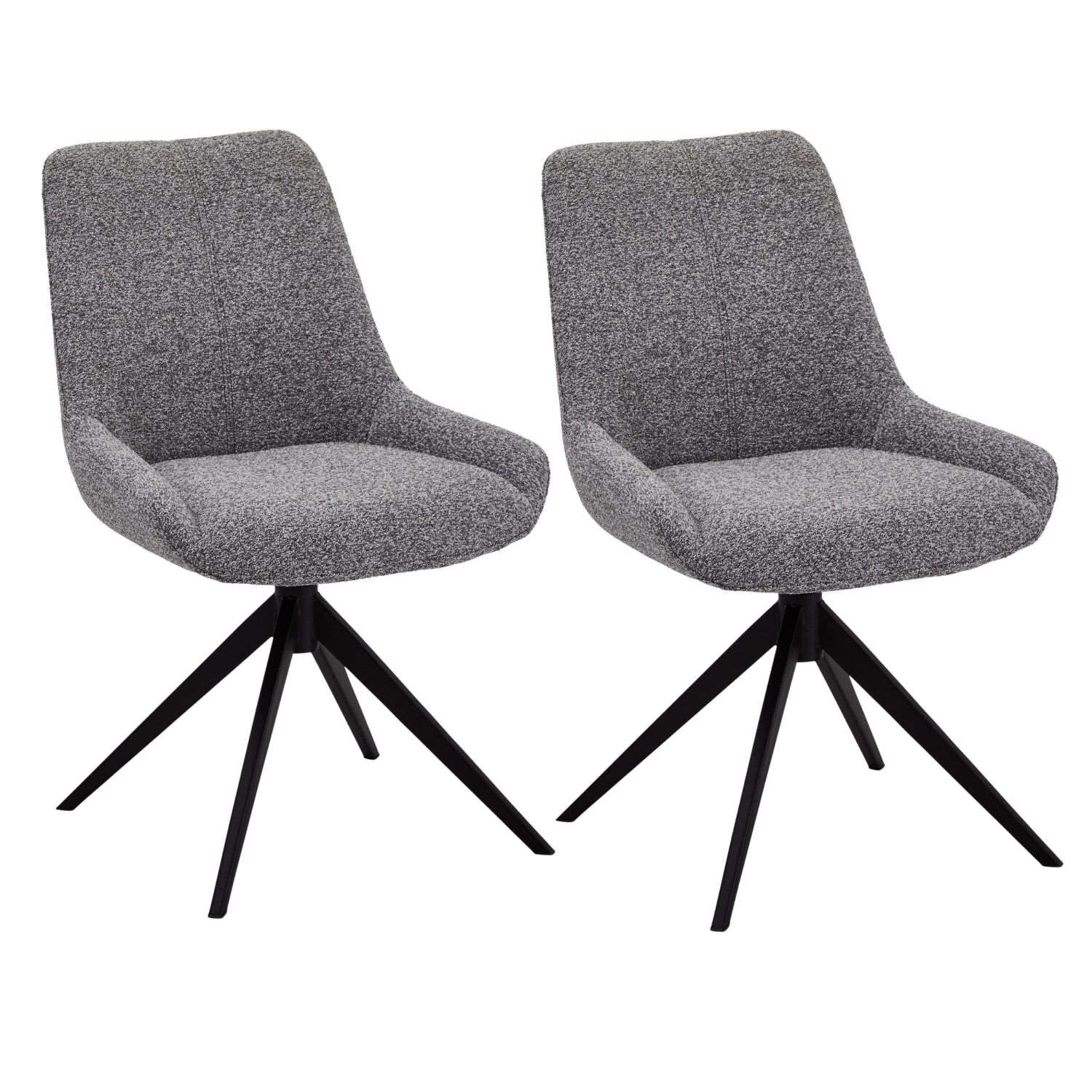 2er Set Polsterstühle mit RückdrehfunktionHelena Grau - FURNHOUSE