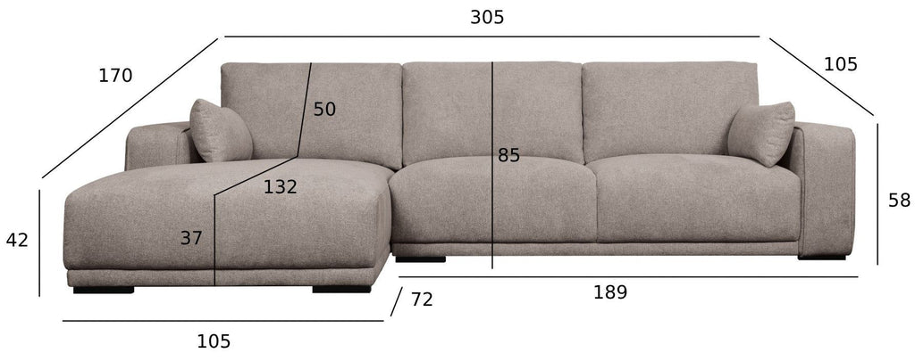 3-Sitzer Ecksofa Links California Sand - FURNHOUSE