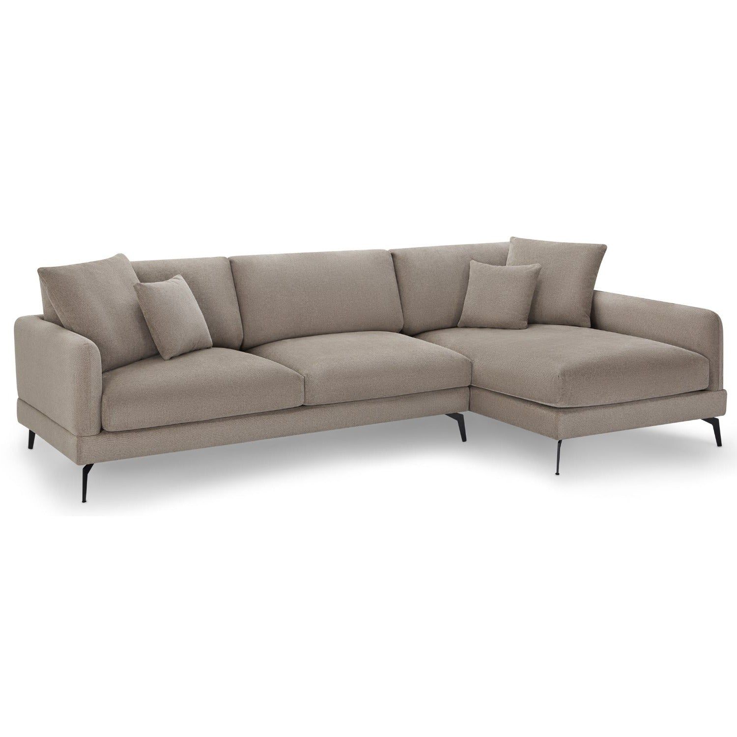 3-Sitzer Ecksofa Rechts Maggie Beige - FURNHOUSE