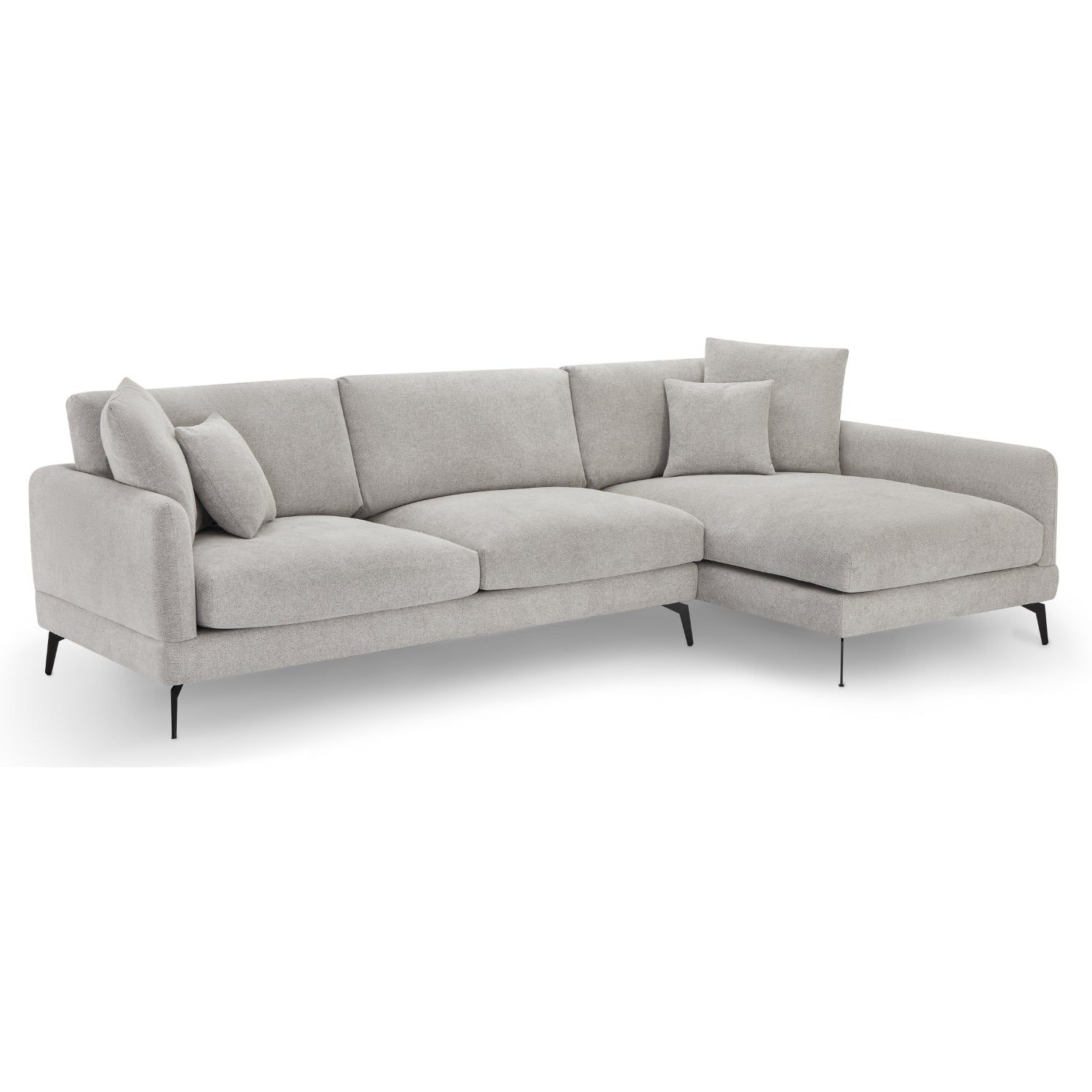 3-Sitzer Ecksofa Rechts Maggie Grau - FURNHOUSE