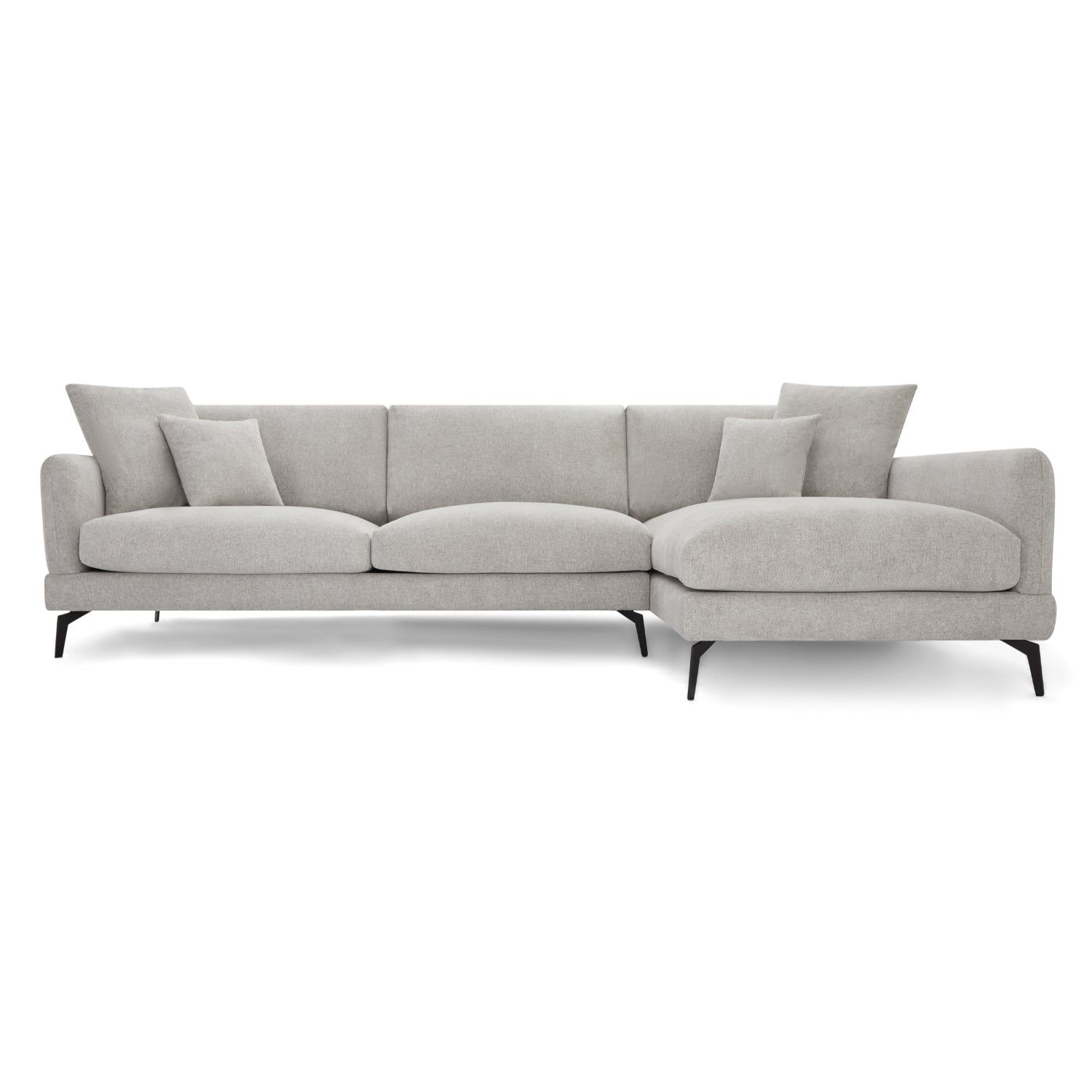 3-Sitzer Ecksofa Rechts Maggie Grau - FURNHOUSE