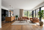 3-Sitzer Ledersofa - Echtleder Cognac Braun - FURNHOUSE