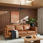 3-Sitzer Ledersofa - Echtleder Cognac Braun - FURNHOUSE