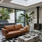 3-Sitzer Ledersofa - Echtleder Cognac Braun - FURNHOUSE