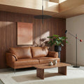 3-Sitzer Ledersofa - Echtleder Cognac Braun - FURNHOUSE