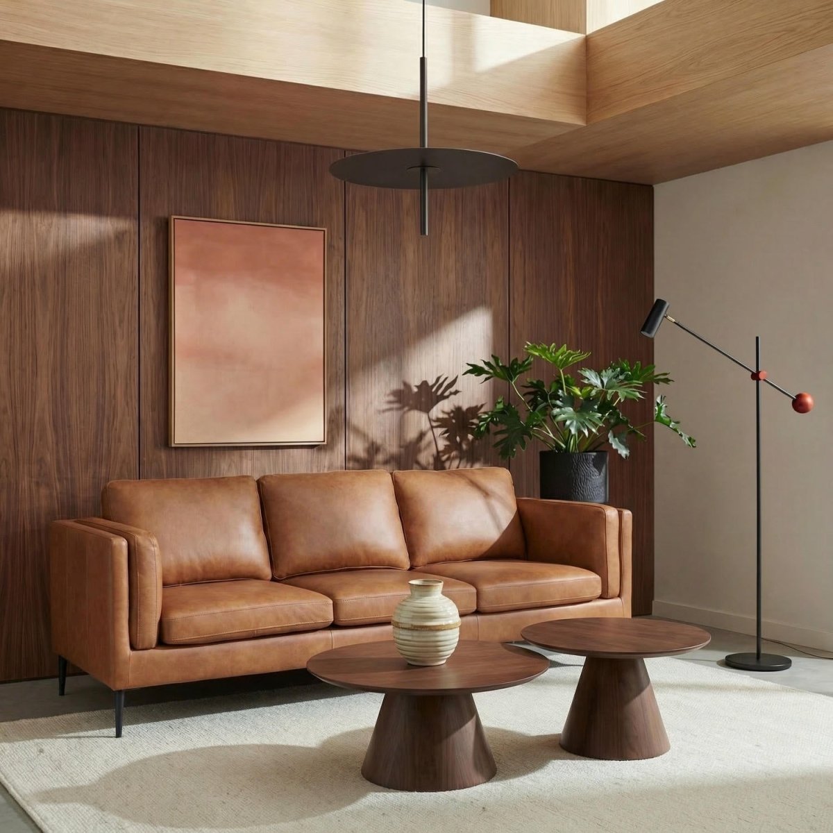 3-Sitzer Ledersofa - Echtleder Cognac Braun - FURNHOUSE