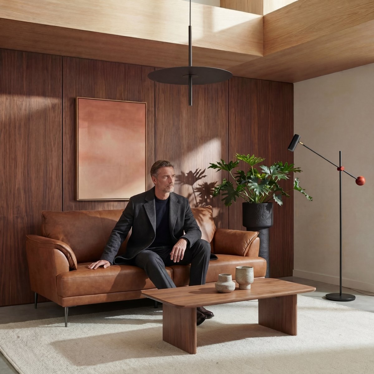 3-Sitzer Ledersofa - Echtleder Cognac Braun - FURNHOUSE