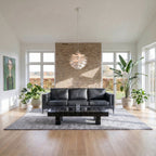 3-Sitzer Ledersofa Valencia - Echtleder Schwarz, 220 cm - FURNHOUSE