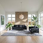 3-Sitzer Ledersofa Valencia - Echtleder Schwarz, 220 cm - FURNHOUSE