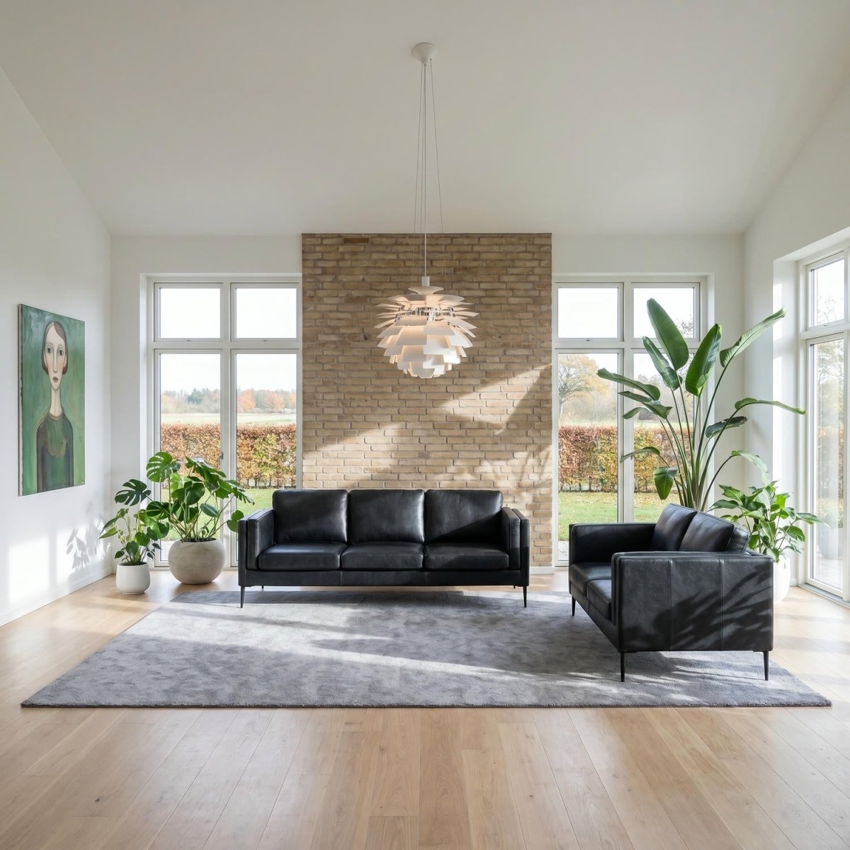 3 - Sitzer Ledersofa - Echtleder Schwarz - IBBE DESIGN - FURNHOUSE