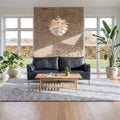 3-Sitzer Ledersofa - Echtleder Schwarz - FURNHOUSE