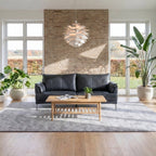 3-Sitzer Ledersofa - Echtleder Schwarz - FURNHOUSE