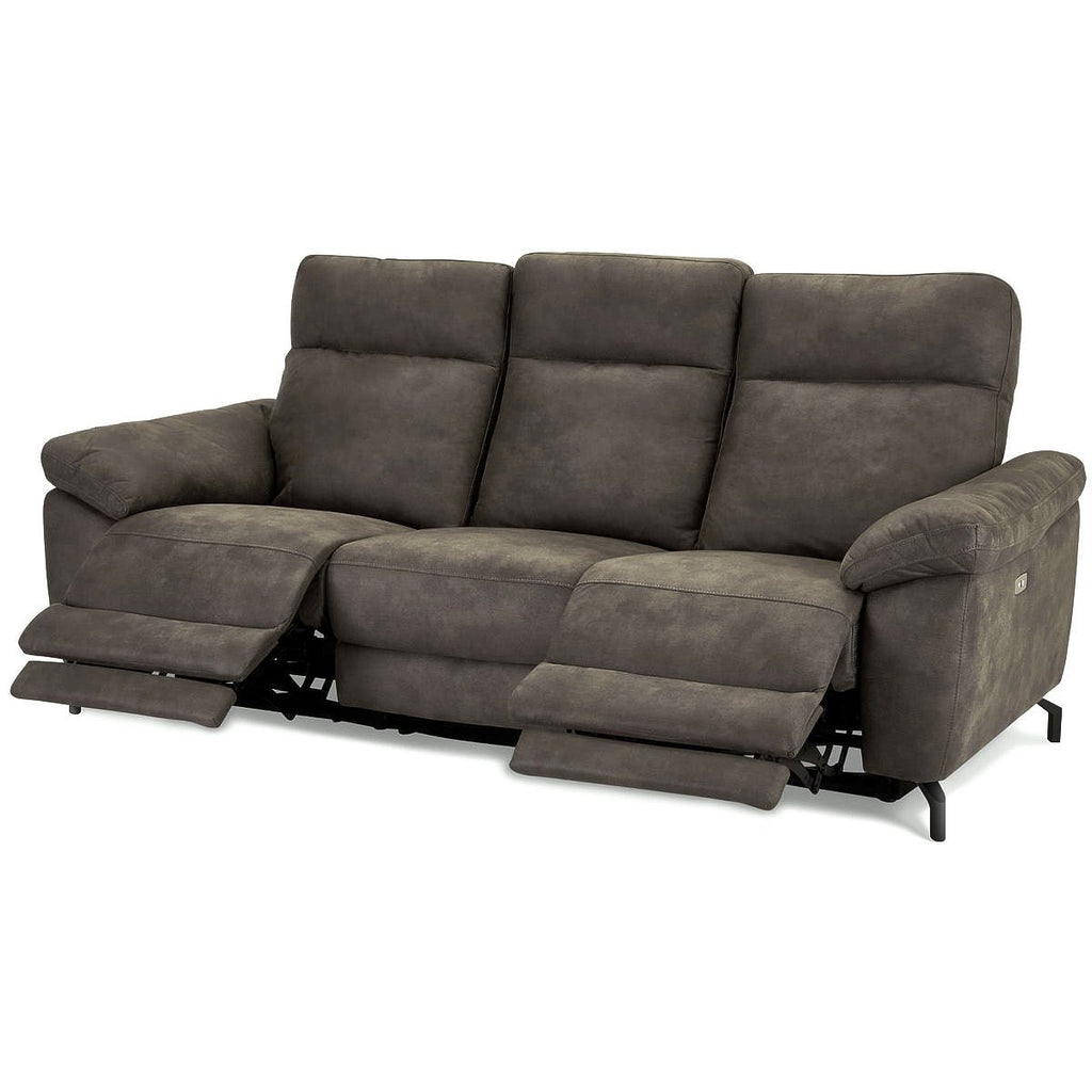 Elektrisches 3-Sitzer Relaxsofa Selesta - Stoff Taupe mit USB - FURNHOUSE