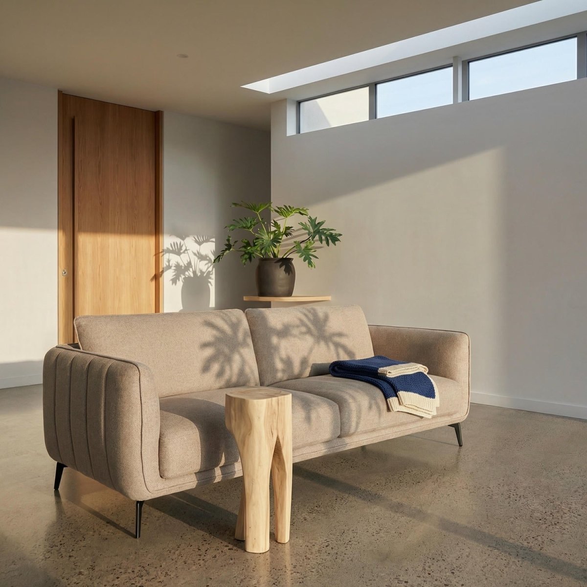 3-Sitzer Sofa - Stoffbezug Beige - FURNHOUSE