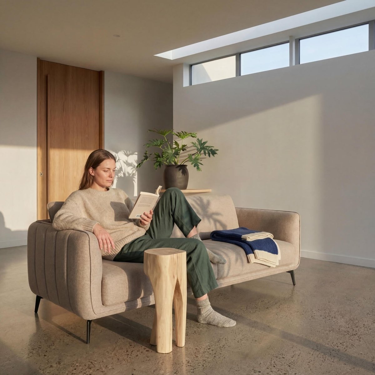 3-Sitzer Sofa - Stoffbezug Beige - FURNHOUSE