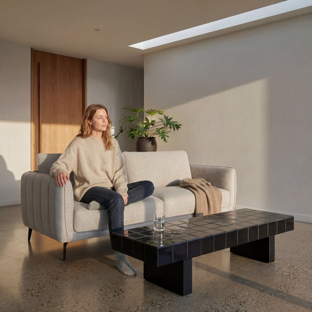 3-Sitzer Sofa - Stoffbezug Grau - FURNHOUSE