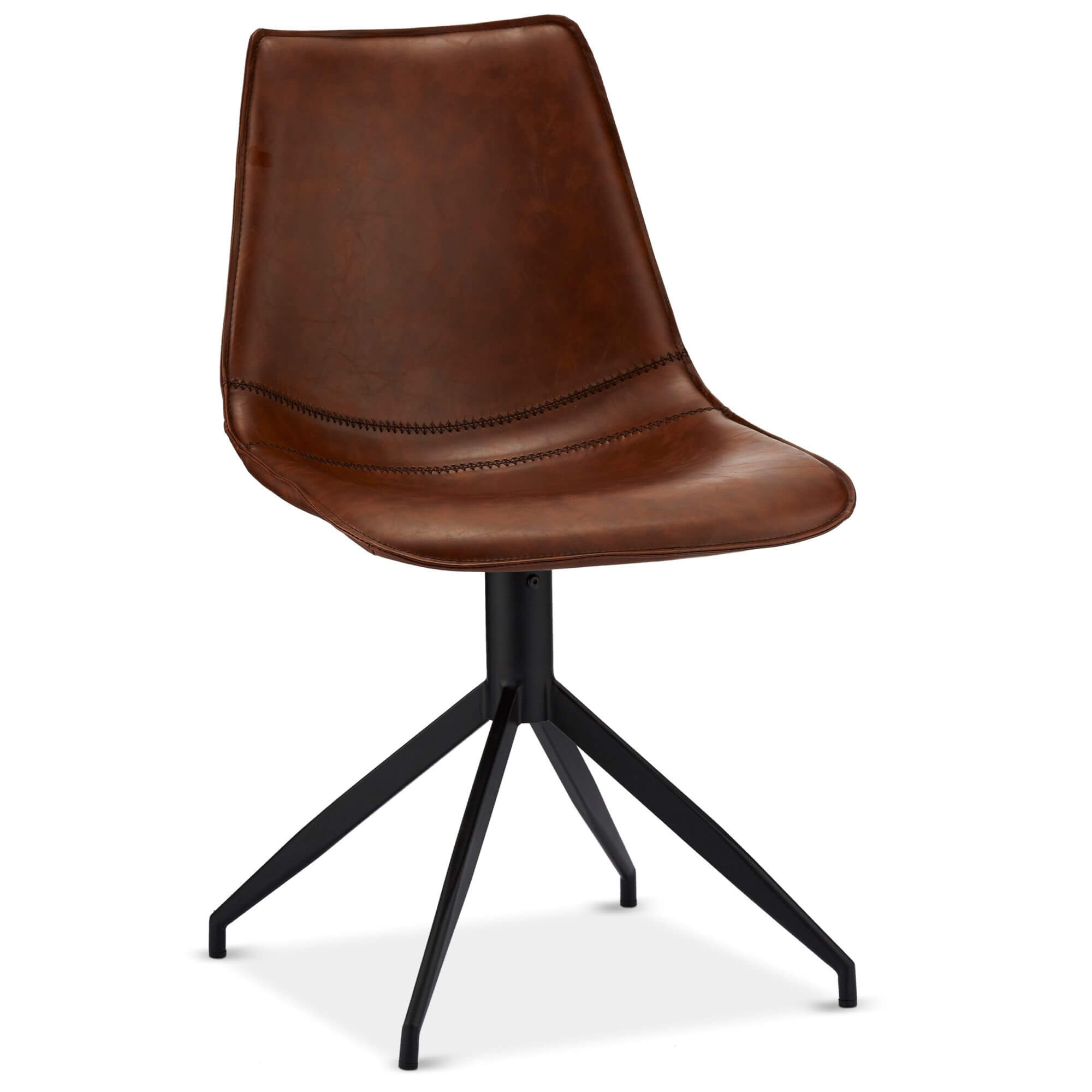 4er Set Esszimmerstühle Isabel - Drehbar - Cognac Braun