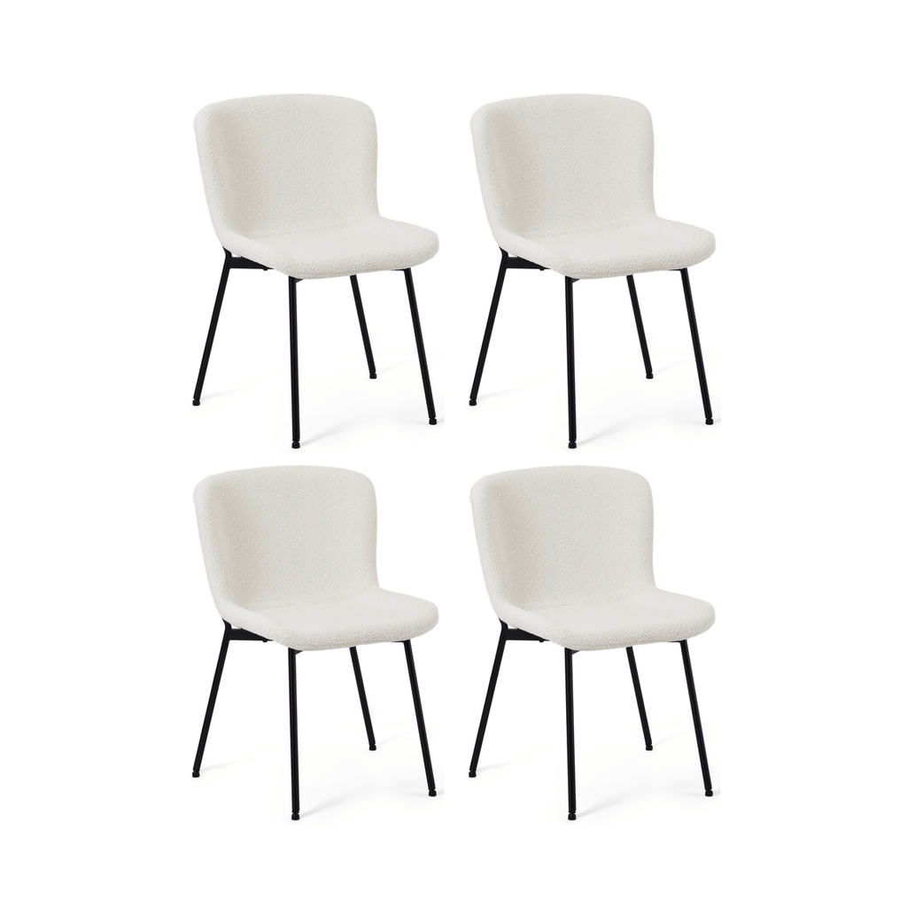 4er Set Esszimmerstühle Teddy - Weiß