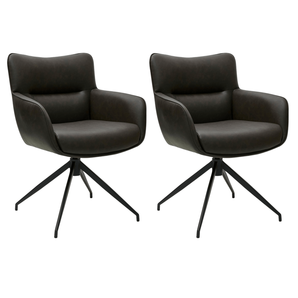 2er Set Armlehnenstühle Jessica Dunkelbraun - FURNHOUSE