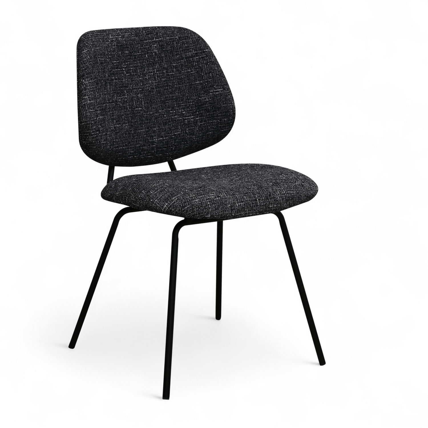 Sofia Esszimmerstühle 2er Set - Bouclé-Stoff Schwarz