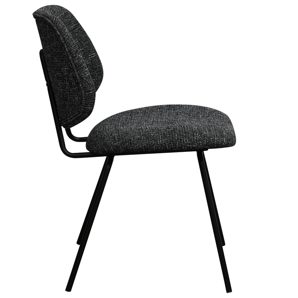 Sofia Esszimmerstühle 2er Set - Bouclé-Stoff Schwarz