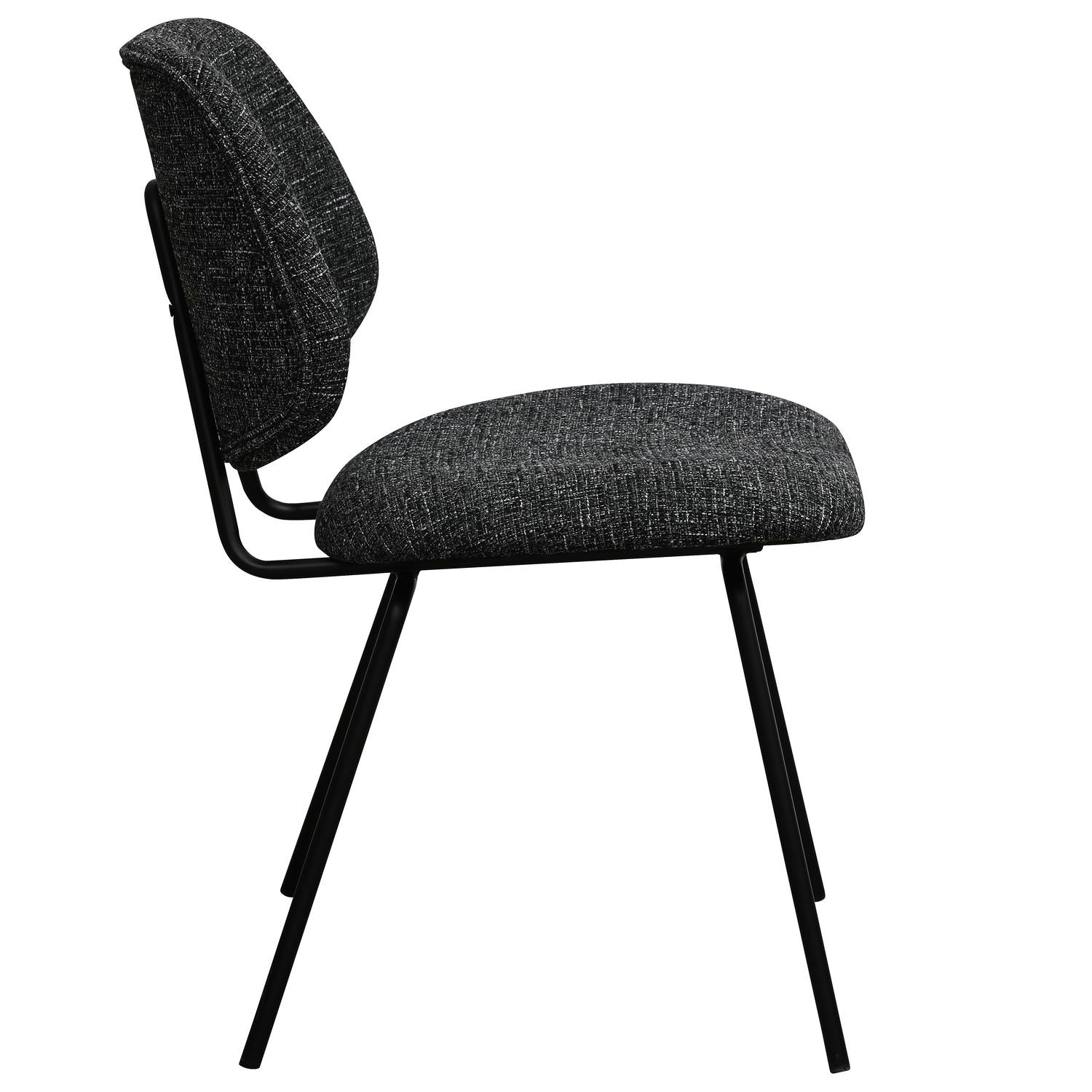 Sofia Esszimmerstühle 2er Set - Bouclé-Stoff Schwarz