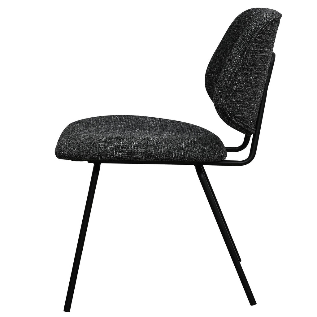Sofia Esszimmerstühle 2er Set - Bouclé-Stoff Schwarz