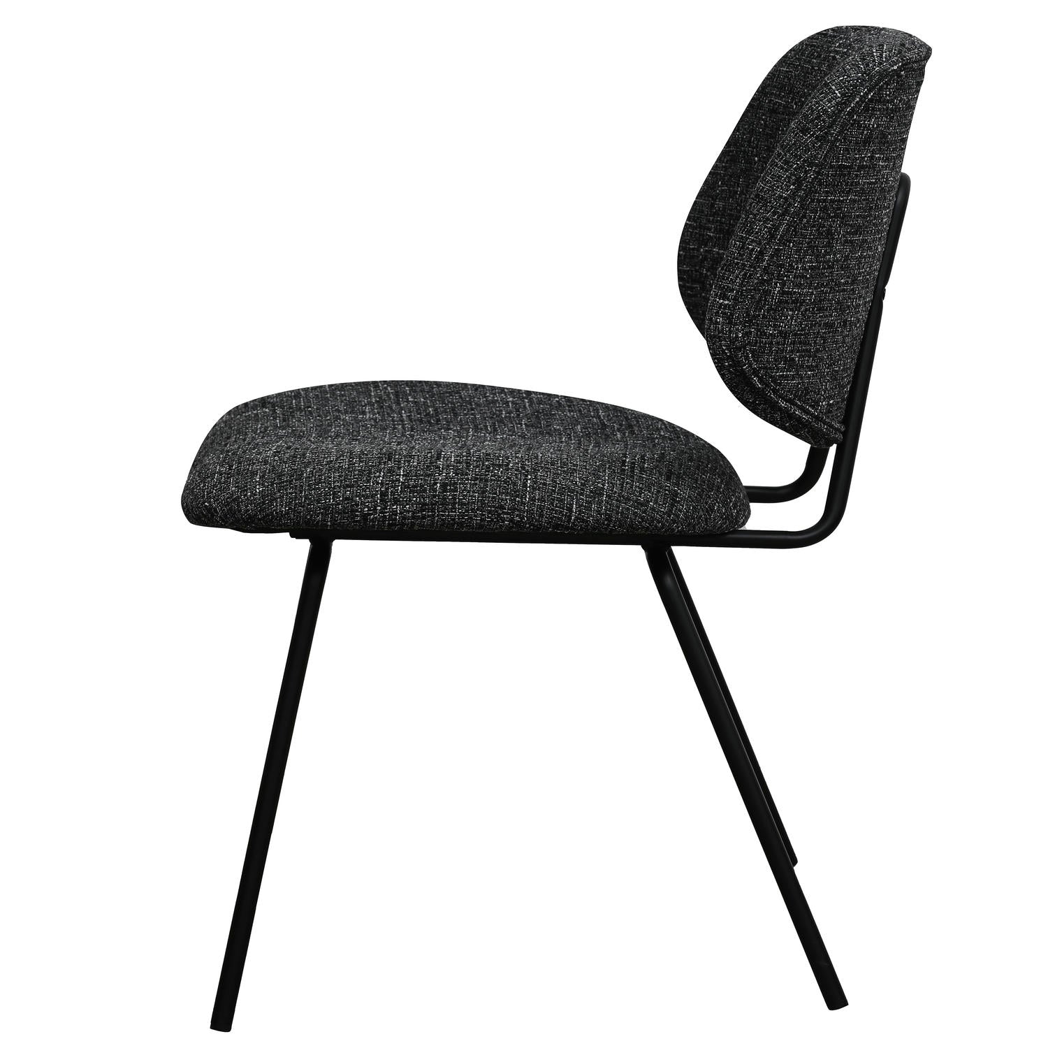 Sofia Esszimmerstühle 2er Set - Bouclé-Stoff Schwarz