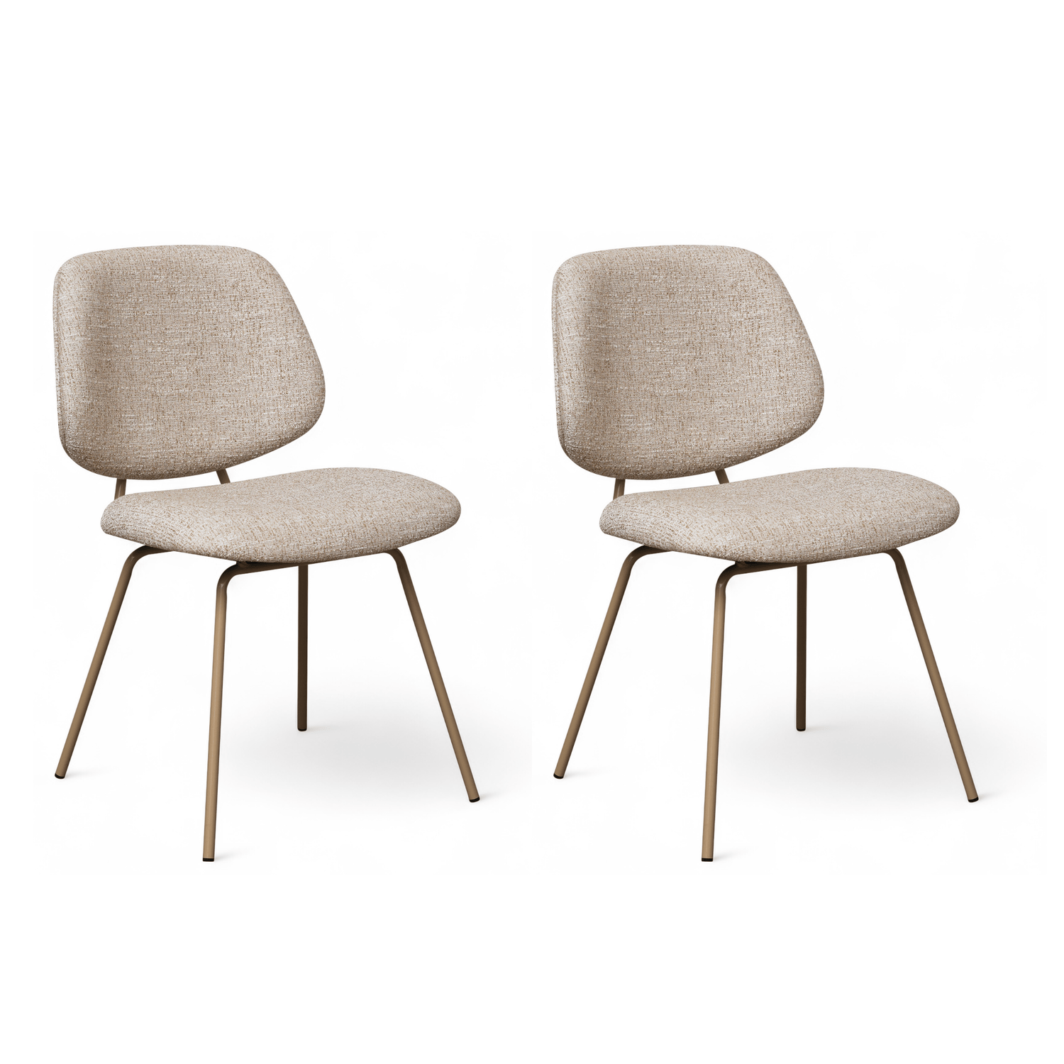 Sofia Esszimmerstühle 2er Set - Bouclé-Stoff Beige