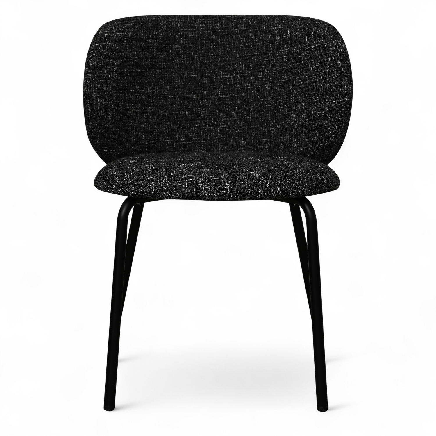 Nanna Esszimmerstühle 2er Set - Bouclé-Stoff Schwarz