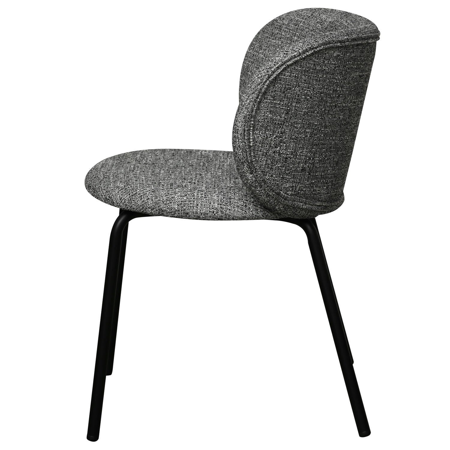 Nanna Esszimmerstühle 2er Set - Bouclé-Stoff Grau