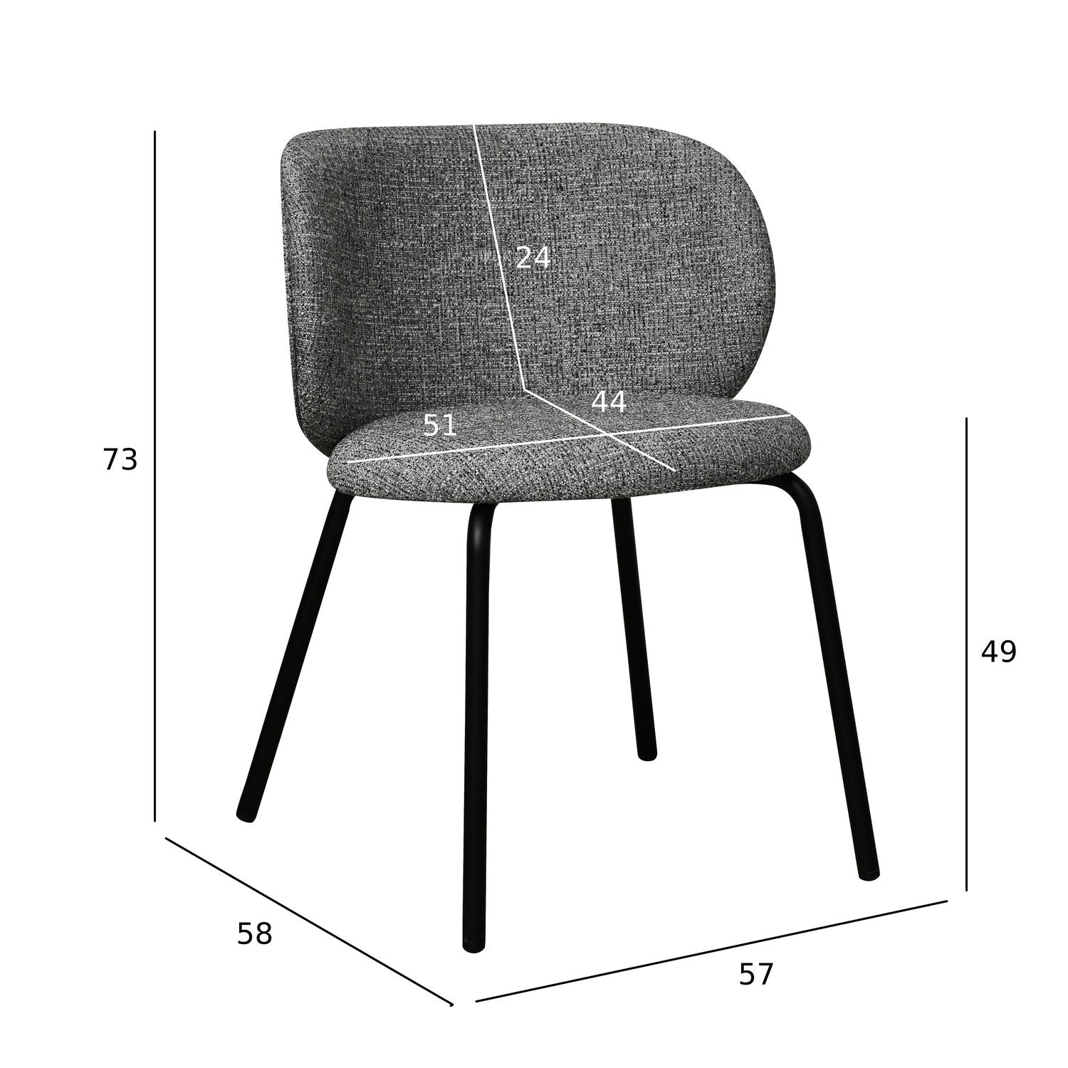 4er Set Esszimmerstühle Nanna - Grau