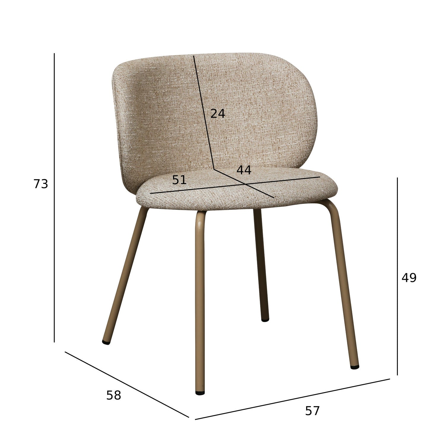 4er Set Esszimmerstühle Nanna - Beige